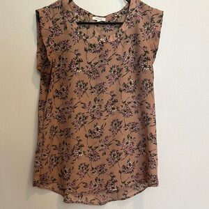 Pleione Blue Sleeveless Blouse with Peter Pan Collar